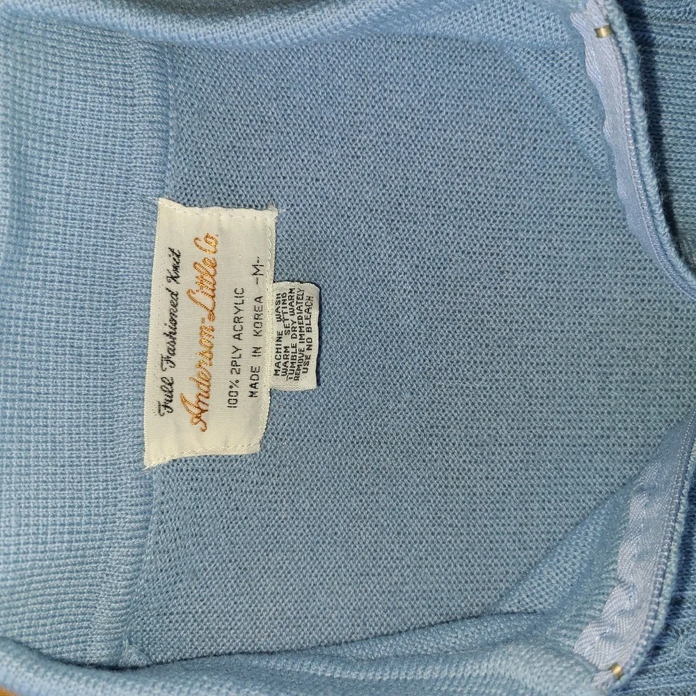 Mens L Vintage Trend Fashion Ban-Lon Polo Shirt Baby Blue 70's Slim Fit